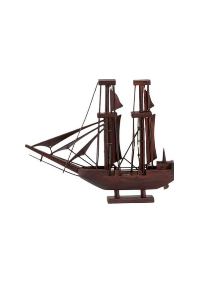 Dekoratif Ahşap Yelkenli Gemi 24 Cm Biblo Standart