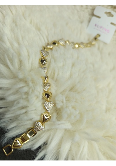 Beren Xupıng Kalpli Çelik Bileklik Gold 16+3 Cm