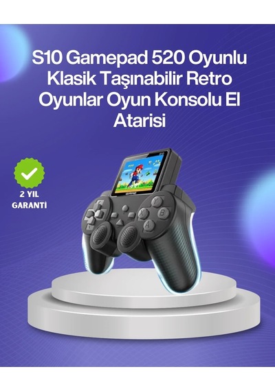 Ers 500 Oyunlu Nostaljik El Tipi Oyun Konsolu, Taşınabilir Şarjlı Cihaz, Renkli Ekran Ve Tv Destekli