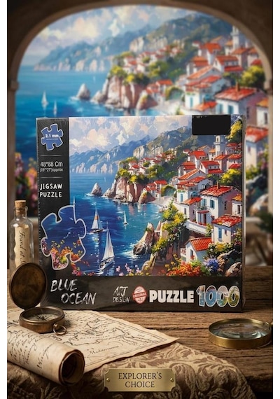 1000 Parçalı Blue Ocean Okyanus Manzarası Tasarımlı Puzzle 48x68cm Eğitici Çocuk Yapboz 1