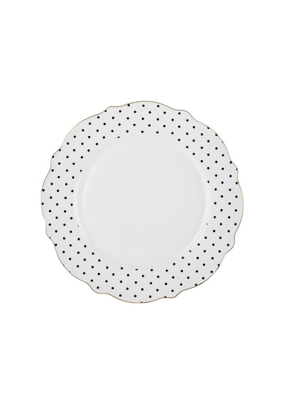 Karaca New Romantic Puantiyeli Servis Tabağı 27 cm Siyah