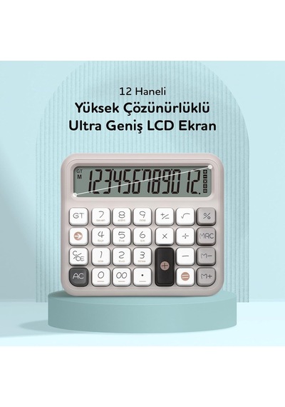 X-250 12 Haneli Hesap Makinesi Pastel Gri Diğer