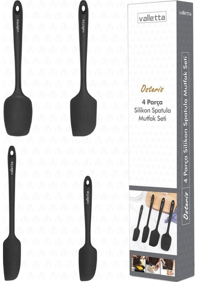 Vallettaa Osteris 4'lü Spatula Seti - Siyah Çok Renkli