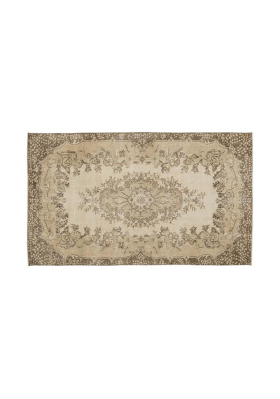 El Dokuması Vintage Yün-pamuk Bej Halı 15152 170 X 288 Cm