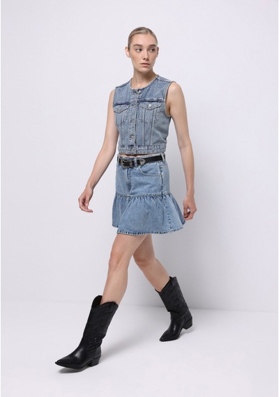 Colin's Colins Slim Fit Düz Fermuarlı Kadın Mavi Etek Cl1076012 Q1.v1 Dn44459 Denim