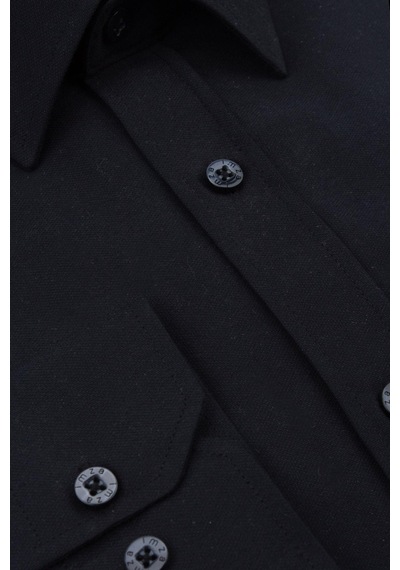 İmza Siyah Uzun Kollu Bez Ayağı Sert Yaka Cepsiz Pamuklu Basic Slim Fit Dar Kesim Gömlek 1004240057-siyah Siyah İmza Siyah Uzun Kollu Bez Ayağı Sert Yaka Cepsiz Pamuklu Basic Slim Fit Dar Kesim Gömlek 1004240057-siyah Siyah
