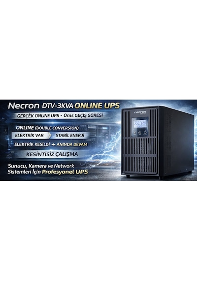 Necron Dtv 3kva Online Ups 3000va 2700w Kesintisiz Güç Kaynağı Server Network Ups