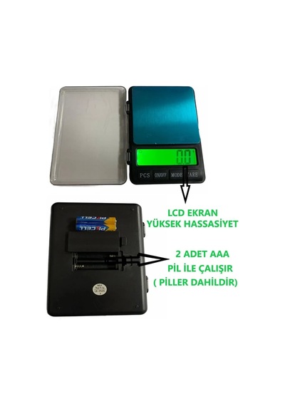 Mh-999 Pratik Dijital Hassas Mutfak Terazisi Hassas Tartı 2000 G /0.01 Gr. Hassasiyet Siyah