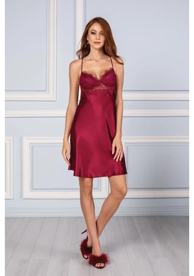 Pierre Cardin 6325 Kadın Saten Altılı Çeyiz Seti - Bordo Çok Renkli