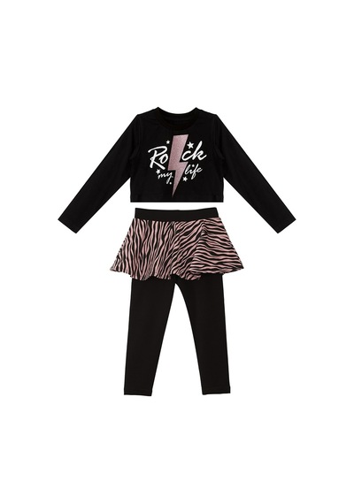 Denokids Mshb&g Rock Life Kız Çocuk T-shirt Tayt Takım Çok Renkli