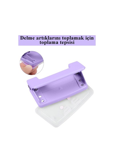 Lila Delgeç Metal 1 Adet 10 Sayfa Enerji Tasaruflu Delegeç Perfaratör Kağıt Delgeci 1 Paket Lila