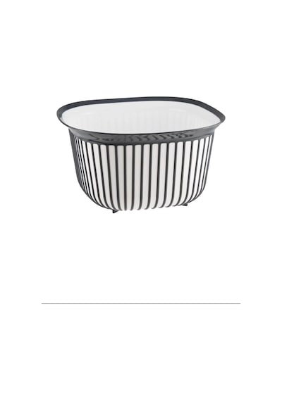 Linea Kare Çizgi Desenli Kase 4 Lt Royaleks-bnm-3712 001 Siyah