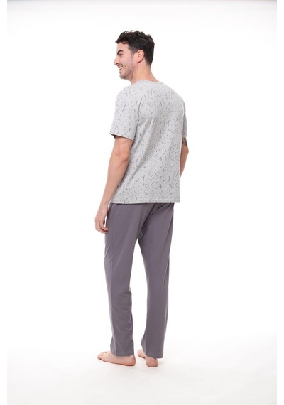 Pijadore Erkek 1403 Erkek Kısa Kollu Desenli Pijama Takım 001