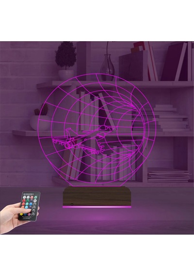 Luvivia Savaş Uçağı Pilot 3d Lamba - Masa Gece Lambası Şeffaf