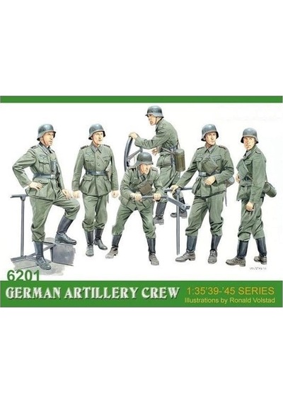 Dragon 6201 1/35 Ölçek, Alman Topçu Mürettebatı Asker Figürleri Plastik Model Kiti-49263