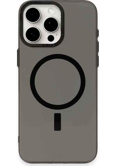 Apple Uyumlu iPhone 15 Pro Kılıf Anka Pc Magneticsafe Sert Metal Kapak Siyah/