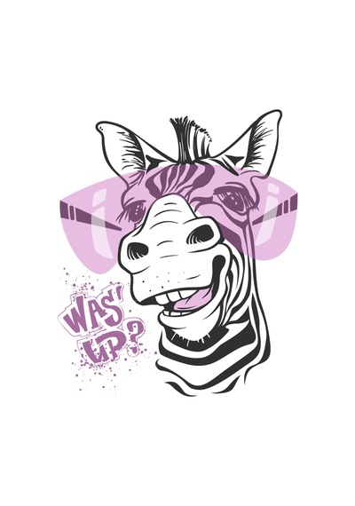 Paybuy Erkek Oversize Grafik Baskılı Tişört Cartoon Zebra Tasarımı Dijit Beyaz