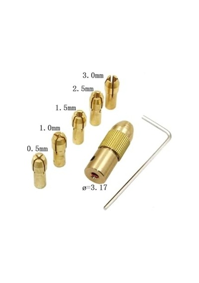 Motor Için Küçük 3 Çene Pesnli Mandren 3.2mm Motor Girişli Okul Proje Ödev Uygulama Hobi