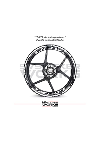 Yamaha Mt-07 Jant Sticker Dış Ve İç Set Sticker Jant Şeridi Beyaz