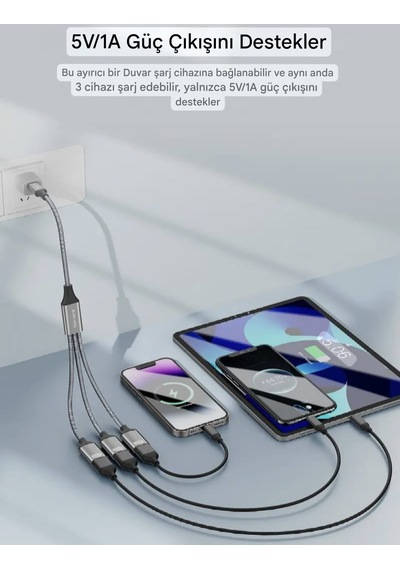 Sunkandı Type-c To Usb Çoğaltıcı 3x Usb 2.0 Çoklayıcı Hasır Örgülü Sağlam Kablo Ce Lisanslı