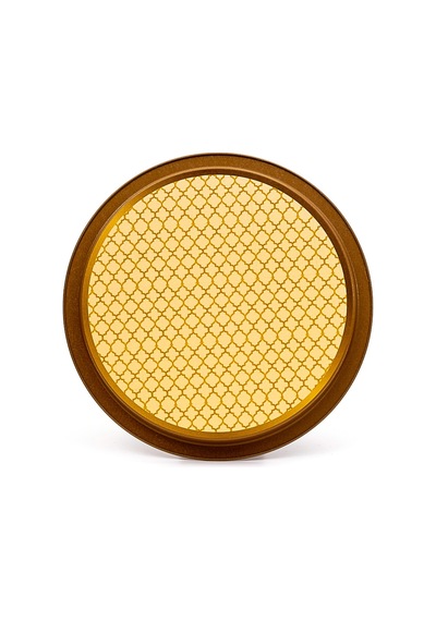 Forrest Yellow Urban Desenli Yuvarlak Metal Tepsi, 31.5 Cm