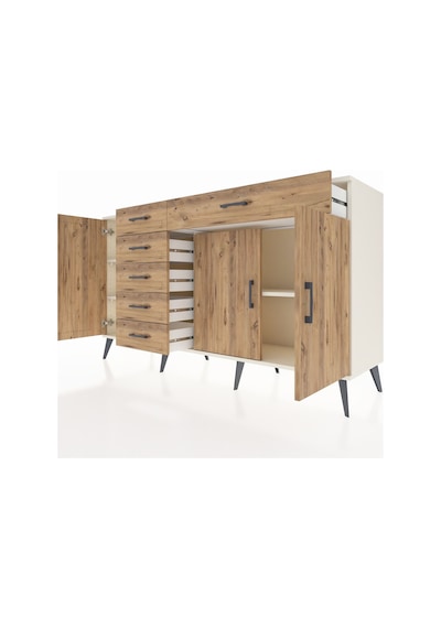 Kronos Konsol 3 Raflı 6 Çekmeceli 3 Kapaklı 176x59x99 Aytaşı-çam Aytaşı-çam