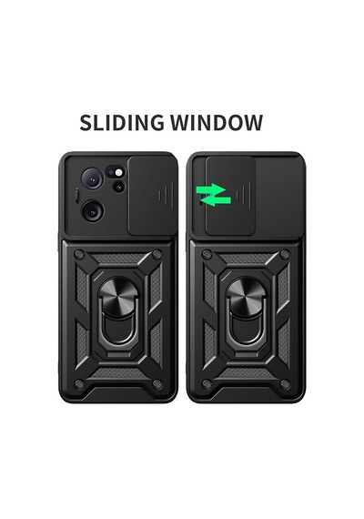 Xiaomi Mi 13t Pro İle Uyumlu Kılıf Magnetik Standlı Kamera Korumalı Sürgülü Kapak