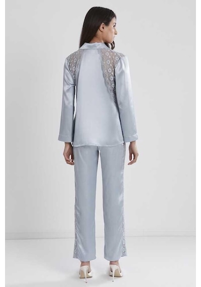 Pierre Cardin Mist Kadın Sırtı Dantel Saten Pijama Takımı 1438 001