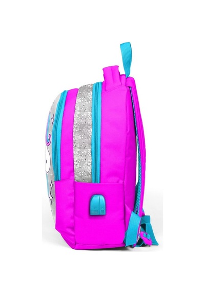 Coral High Pembe Unicorn İlk ve Ortaokul Sırt Çantası USB ve AUX Çıkışlı 23412