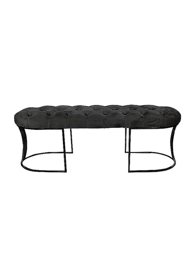 Viego Siyah Bench Puf Antrasit