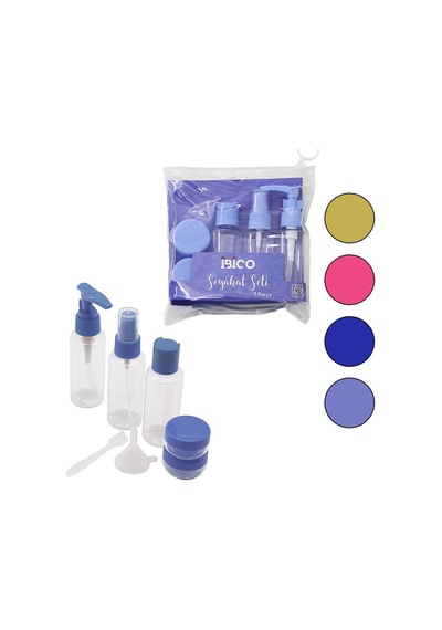 İbico İ15-056 Seyahat Kozmetik Set 3-pls.pompalı+sprey+kapaklı Şişe Ve 2-krem Kutu Ve 1-huni Ve - 12'li Paket Diğer