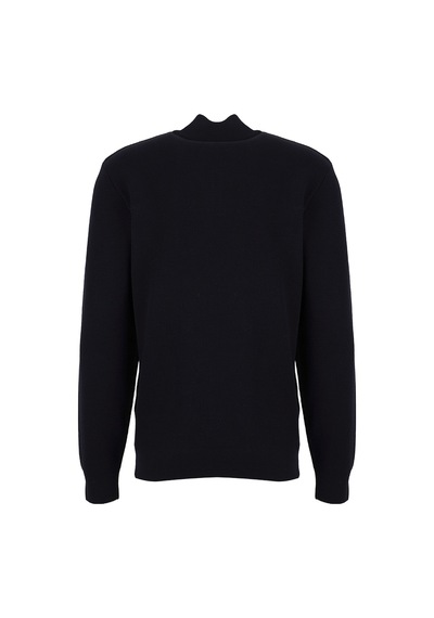 Fabrika Lacivert Erkek Bato Yaka Slim Fit Fitilli Triko Kazak F6wm-kzk 2025 Siyah