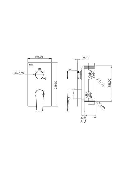 Ciera Pro 2 Yönlü Banyo Panel+batarya Kare-krom