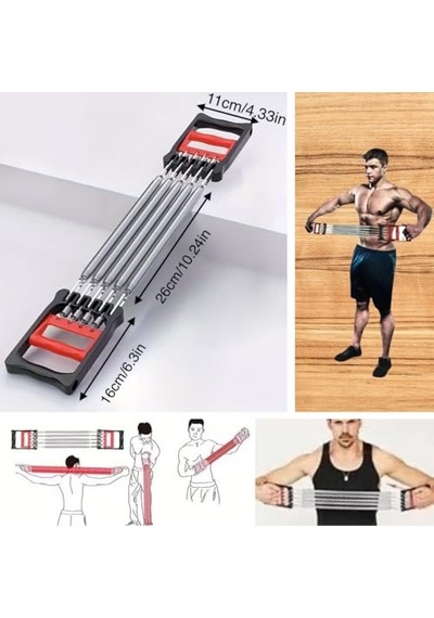 Amora Secret Buffer Göğüs Genişletme Ve Kuvvet Egzersiz Aleti 5 Yaylı 5 Kademeli Ayarlanabilir Fitness Ve Kuvvet Antrenmanı Ekipmanı