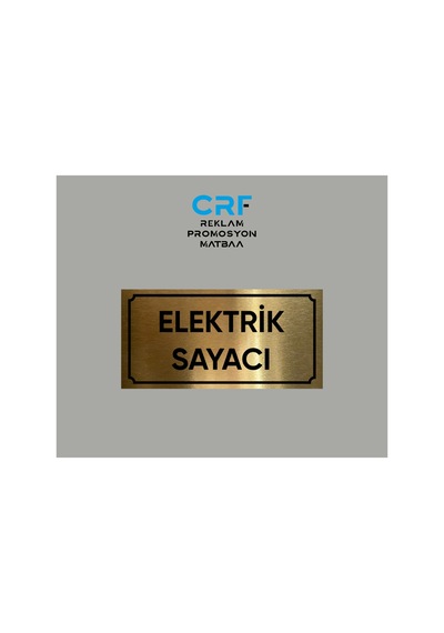 Gold Aluminyum Levha Elektrik Sayacı Yazılı Arkası Yapışkanlı 10x20 Cm