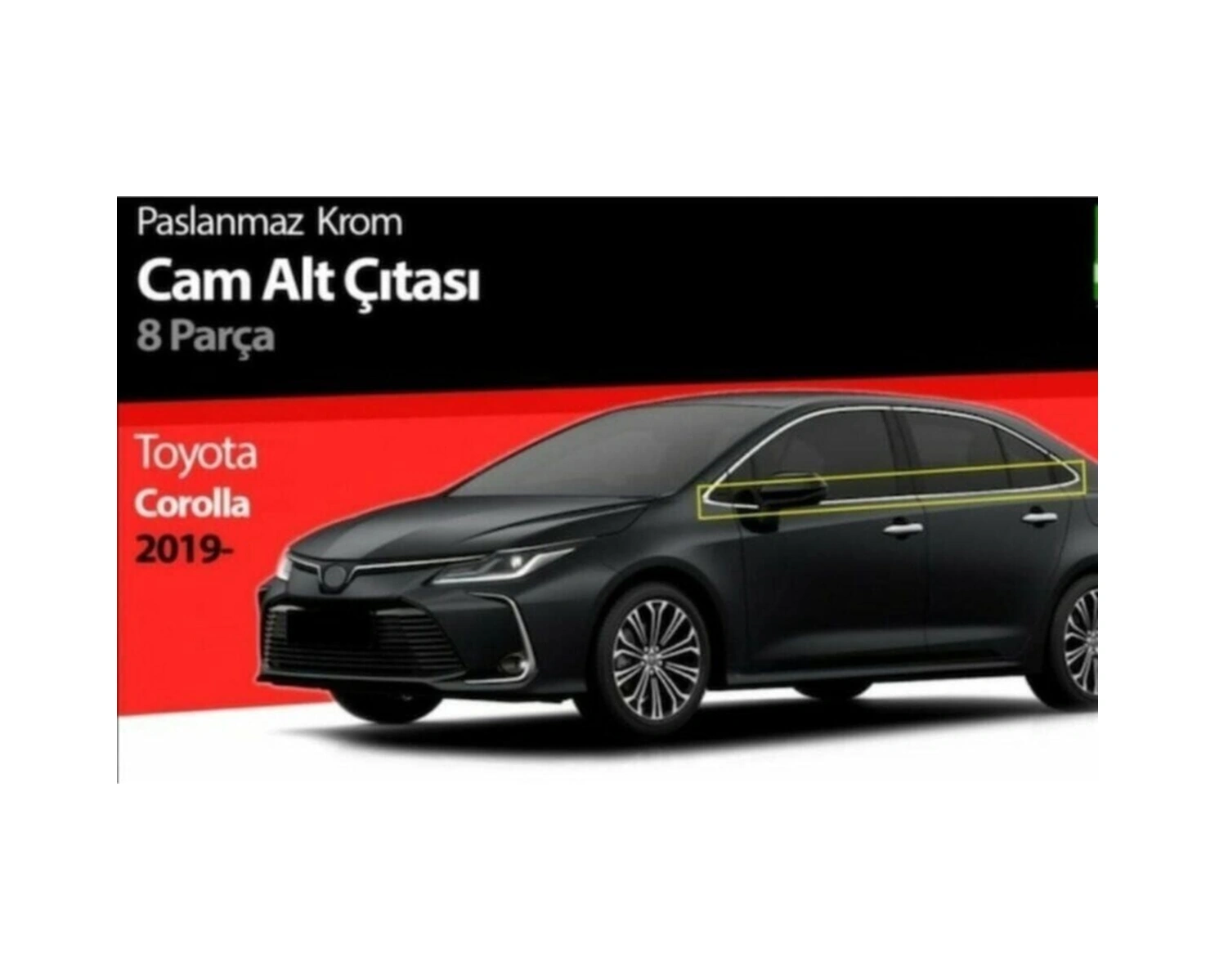 Ueskrom Yeni Corolla 2020 Krom Cam Çıtası 8 Parça 2019 Ve Üzeri