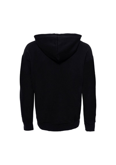 Wessi Kapşonlu Baskılı Siyah Erkek Sweatshirt Siyah