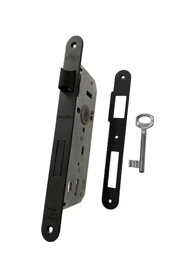 Sessiz İç Oda Kapı Kilidi Siyah Anahtarlı 40mm Gömme Kilit