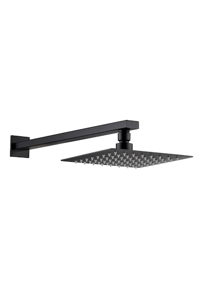 Fause Ankastre Duş Başlığı Borulu Kare Slim Metal 25 X 25 Cm Siyah
