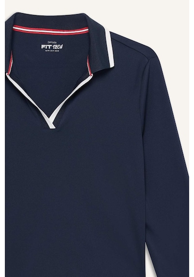 Defacto Standart Fıt Polo Yaka Sporcu Uzun Kollu Polo Tişört F9483ax26spnv146 Lacivert-nv146