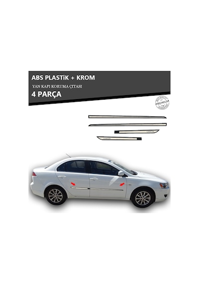 Mitsubishi Lancer Yan Kapı Koruma Çıtası Plastik + Krom