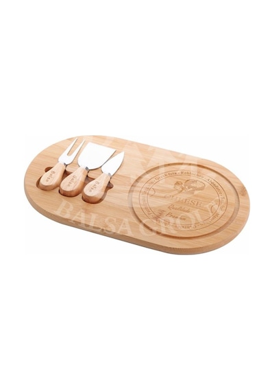 Bambu 4 Parça Peynir Sunum Tahtası Seti 33cm Bmb44 Sarı