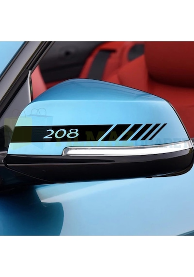 Peugeot 207 301 307 308 407 408 3008 Yan Dikiz Ayna Şerit Sticker 20 X 2 Cm