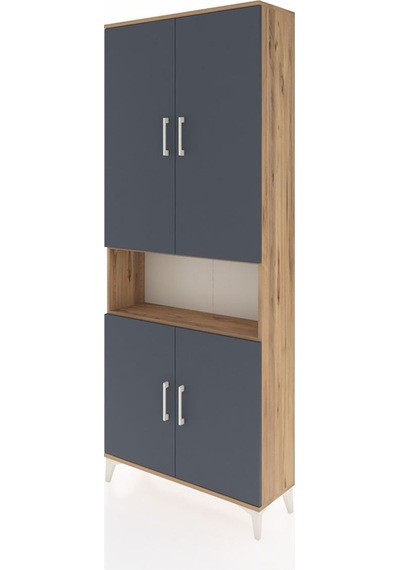 Arges Dolap 5 Raflı 4 Kapaklı 88x30x221 Çam-antrasit Atlas Çam Arges Dolap 5 Raflı 4 Kapaklı 88x30x221 Çam-antrasit Atlas Çam