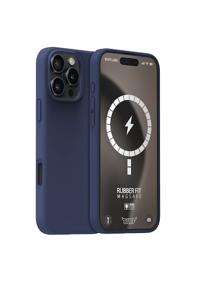 Apple Uyumlu iPhone Buff 16 Pro Max Magsafe Rubber Fit Silikon Kılıf Stormblue