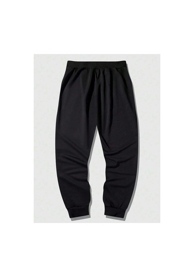 Tarzsokak Goth Guys Slogan & Skull & Spider Graphic Drawstring Waist Eşofman Altı Siyah