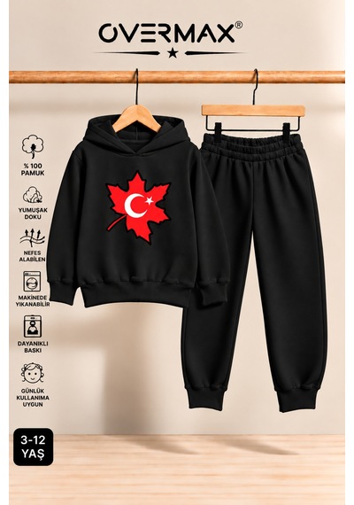 Overmax Türk Bayrağı Baskılı Çocuk Kapüşonlu Sweatshirt Eşofman Takımı- 3-12 Yaş Siyah Üst-siyah Alt - 929479938 Siyah Üst-siyah Alt Overmax Türk Bayrağı Baskılı Çocuk Kapüşonlu Sweatshirt Eşofman Takımı- 3-12 Yaş Siyah Üst-siyah Alt - 929479938 Siyah Üst-siyah Alt