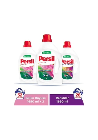 Persil Sıvı Çamaşır Deterjanı 3 X 1690ml 52 Yıkama Gülün Büyüsü+ 26 Yıkama Color set-hnkdtj-210-6202 1690 ML