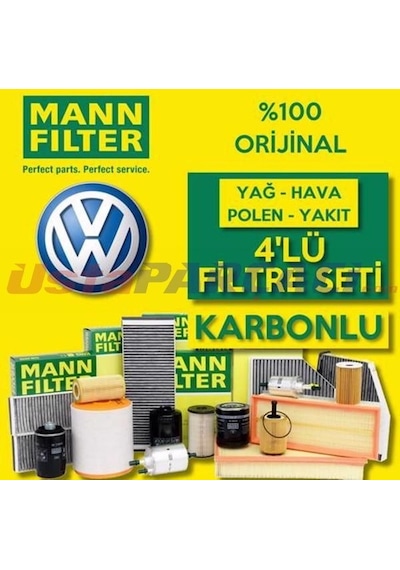 Vw Bora 1.6 Mann-Filter Karbonlu Filtre Bakım Seti 1998-2005 (495301634)