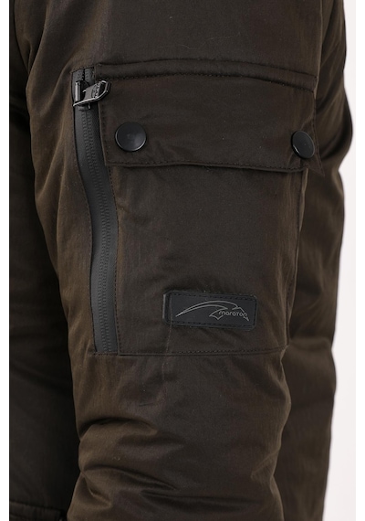 Maraton Sportswear Regular Kadın Kapşonlu Uzun Kol Basic Haki Parka 21418 Haki